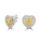 0.48Tct Yellow Diamond Stud Earrings With 0.51Tct Diamond Accents Set In 18K Two Tone Gold