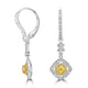 0.29Tct Yellow Diamond Earrings With 0.92Tct Diamond Accents Set In 18K Two Tone Gold
