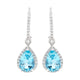 2.74ct Aquamarine earrings with 0.50ct diamonds set in 14K white gold