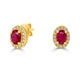 0.98tct Ruby Earring with 0.12tct Diamonds set in 14K Yellow Gold