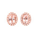 1.71tct Morganite Stud earrings with 0.21tct dimonds set in 14K rose gold