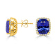 7.71 Tanzanite Earrings with 0.51tct Diamond set in 14K Yellow Gold