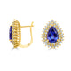 8.07 Tanzanite Earrings with 2.57tct Diamond set in 14K Yellow Gold