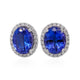4.87tct Tanzanite Stud earrings with 0.31tct diamonds set in platinum