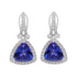 5.37tct Tanzanite earrings with 0.55tct diamonds set in 14K white gold