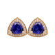 2.42tct Tanzanite Stud earrings with 0.24tct diamonds set in 14K yellow gold