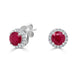 1.62tct Ruby Earring with 0.16tct Diamonds set in 14K White Gold