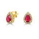0.18tct Ruby Earring with 0.18tct Diamonds set in 14K Yellow Gold