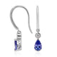 0.80tct Tanzanite earrings with 0.07tct diamonds set in 14K white gold