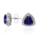 8.98ct Tanzanite Stud earrings with 0.66ct diamonds set in 14K white gold