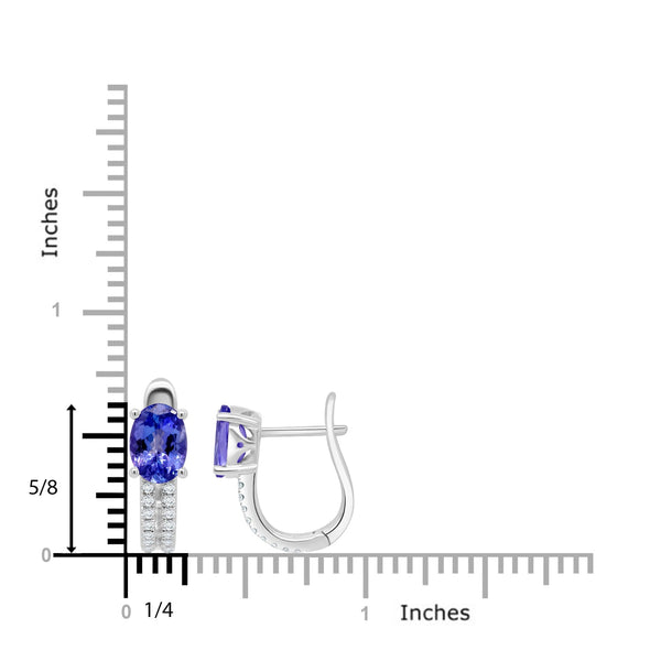 1.56tct Tanzanite Earring with 0.15tct Diamonds set in 14K White Gold