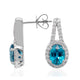 5.11ct Blue Zircon Earring With 0.55tct Diamonds Set In 14kt White Gold
