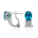 6.12ct Blue Zircon Earring With 0.14tct Diamonds Set In 14kt White Gold