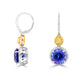 13.33 Tanzanite Earrings with 1.32tct Diamond set in 14KW & 22K -