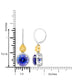 13.33 Tanzanite Earrings with 1.32tct Diamond set in 14KW & 22K -