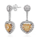 0.42ct Yellow Diamond earrings with 1.02ct diamonds set in 18K white gold