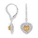 0.32ct Yellow Diamond earrings with 1.10ct diamonds set in 18K two tone gold