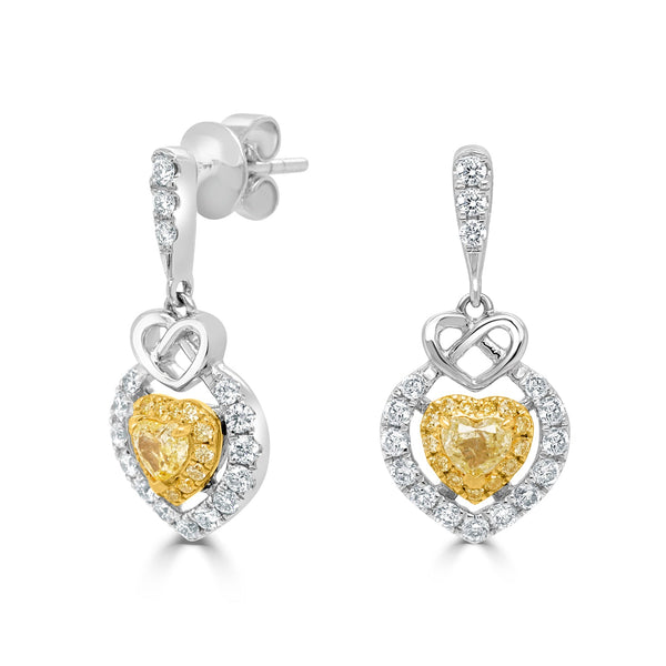 0.36ct Diamond Earring with 0.83ct Diamonds set in 18K Two Tone