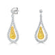 0.71tct Yellow Diamond Earring with 1.29tct Diamonds set in 18K White Gold