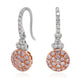0.69 ct Pink Diamond earrings with 0.18 ct diamonds set in 18K Rose Gold