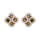0.80ct Yellow Diamonds Stud Earring with 0.29ct diamonds set in 14K yellow gold