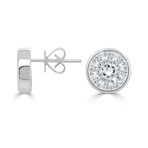 1.8tct Diamond Earring set in 18KW/756 Two Tone Gold
