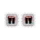 11.15tct Tourmaline Stud earrings with 1.50tct diamonds set in 14K white gold