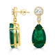23.45tct Emerald Earring with 1.69tct Diamonds set in 18K Yellow Gold