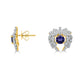 0.76tct Iolite Earring with 0.74tct Diamonds set in 14K Yellow Gold
