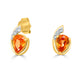1.77tct Spessartite Garnet Earring with 0.1tct Diamonds set in 14K Yellow Gold