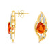 3.44tct Spessartite Earring with 0.14tct Diamonds set in 14K Yellow Gold