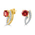 2.22tct Mahenga Garnet Earring with 0.48tct Diamonds set in 14K Yellow Gold