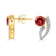 2.22tct Mahenga Garnet Earring with 0.48tct Diamonds set in 14K Yellow Gold