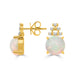 3.63 Opal Earrings with 0.09tct Diamond set in 14K Yellow Gold