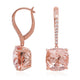 9.26ct Morganite earrings with 0.20ct diamonds set in 14K rose gold