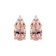1.73tct Morganite Stud earrings with 0.09tct diamonds set in 14K rose gold