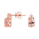 1.73tct Morganite Stud earrings with 0.09tct diamonds set in 14K rose gold