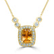 1.37Ct Golden Tanzanite Necklace With 0.32Tct Diamonds Set In 14K Yellow Gold