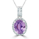 3.73Ctsapphire Pendant With 0.29Tct Diamonds Set In 14K White Gold