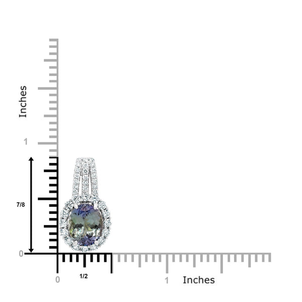 2.78Ct Tanzanite Pendant With 0.84Tct Diamonds Set In 14K White Gold