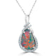 3Ct Opal Pendant With 0.16Tct Diamonds Set In 14K White Gold