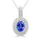 5.09ct Tanzanite Pendant with 0.87tct Diamonds set in 14K White Gold