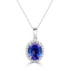 2.61Ct Tanzanite Pendant With 0.15Tct Diamonds Set In 14K White Gold