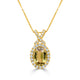 2.11Ct Unheated Sapphire Pendant With 0.24Tct Diamonds Set In 14K Yellow Gold