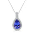 1.47Ct Tanzanite Pendant With 0.15Tct Diamonds Set In 14K White Gold