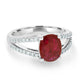 1.87Ct Ruby Ring With 0.34Tct Diamonds Set In 14K Yellow Gold