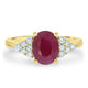 2.08ct Ruby Ring With 0.22tct Diamonds Set In 14K Yellow Gold