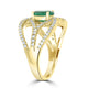 1.09ct Emerald Ring with 0.54tct Diamonds set in 14K Yellow Gold