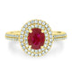 1.19Ct Ruby Ring With 0.40Tct Diamonds Set In 14K Yellow Gold