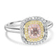 0.22ct Pink Diamond Rings with 0.26tct Diamond set in 14K Two Tone Gold